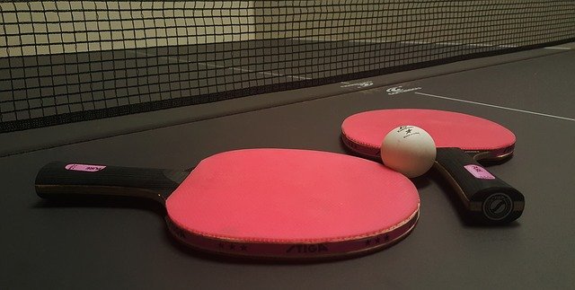 Table tennis bats and ball