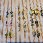 Pierce earrings made of coloured beads